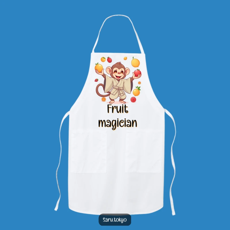 Funny Monkey Juggling Apron - Kitchen Silk Kimono Gift