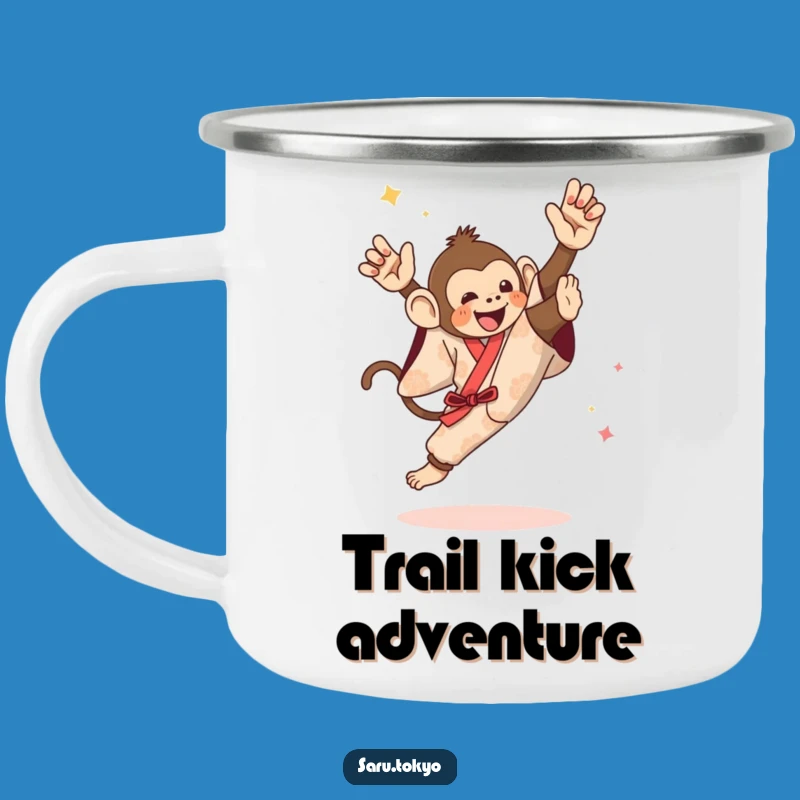 Funny Monkey High Kick Camping Mug - Outdoor Kimono Action Gift