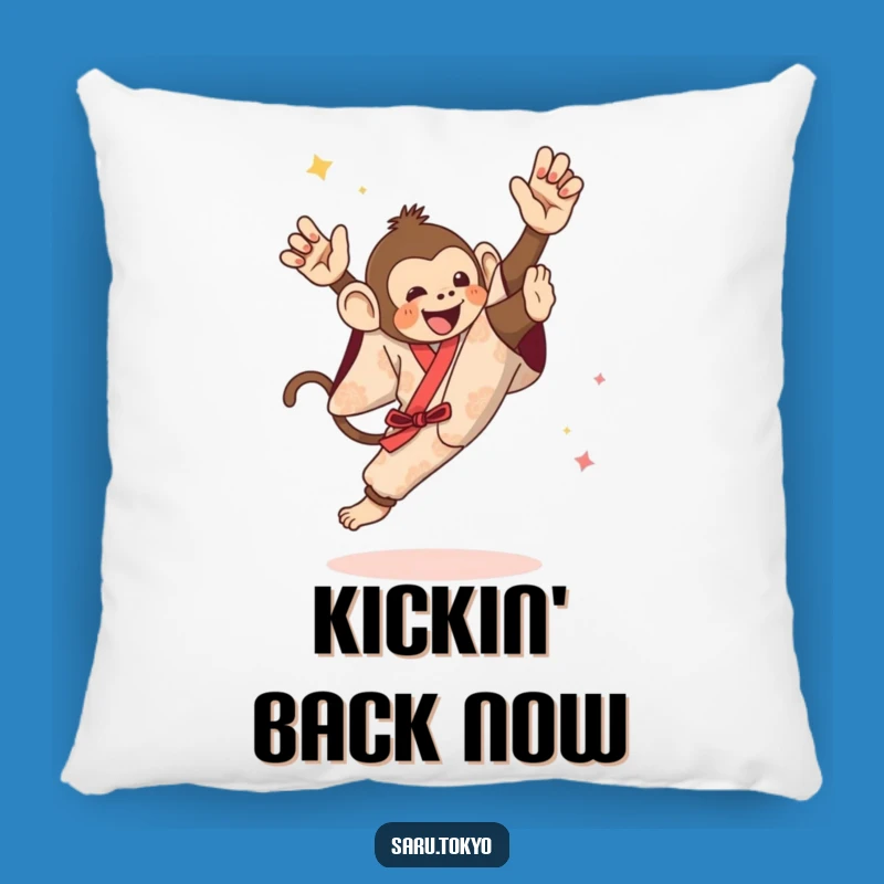 Funny Monkey High Kick Pillow - Cozy Festive Kimono Comfort Gift