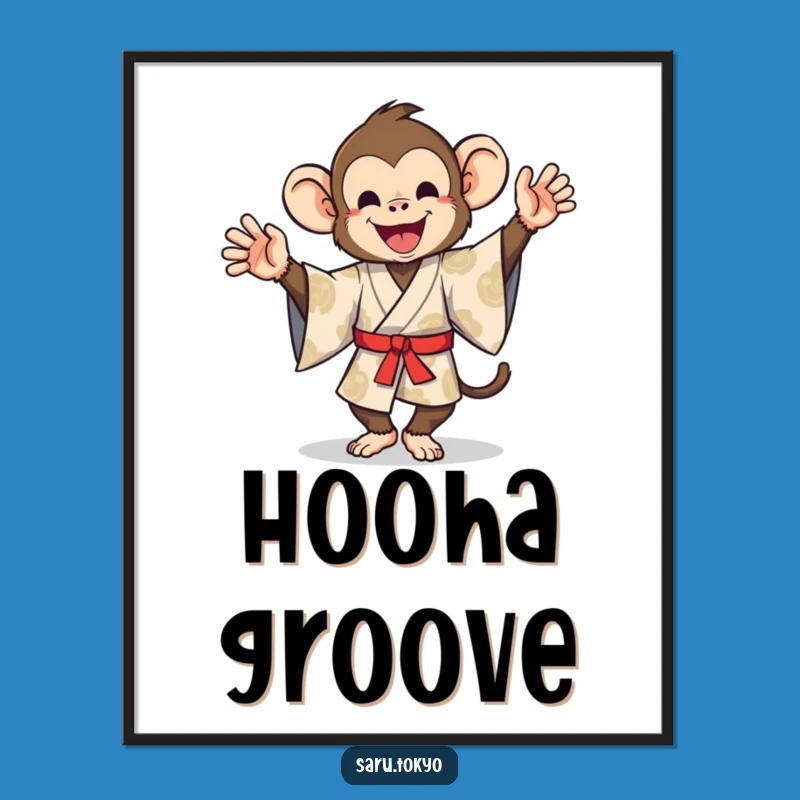 Funny Monkey Kimono Dance Digital Art - Printable Silly Gift