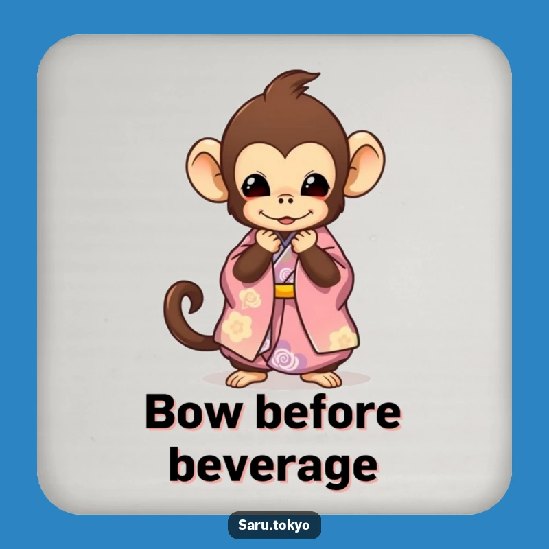 Funny Monkey Kimono Coaster: Protect Surfaces with Comical Grace