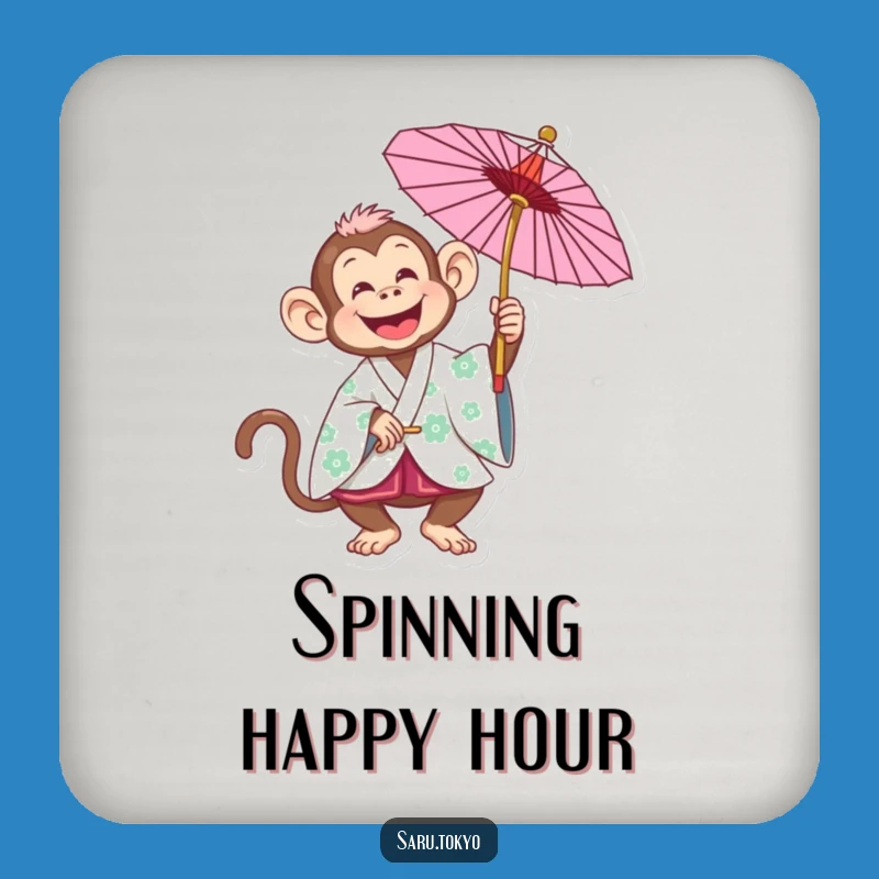 Funny Monkey Kimono Coaster: Protect Surfaces with Playful Joy