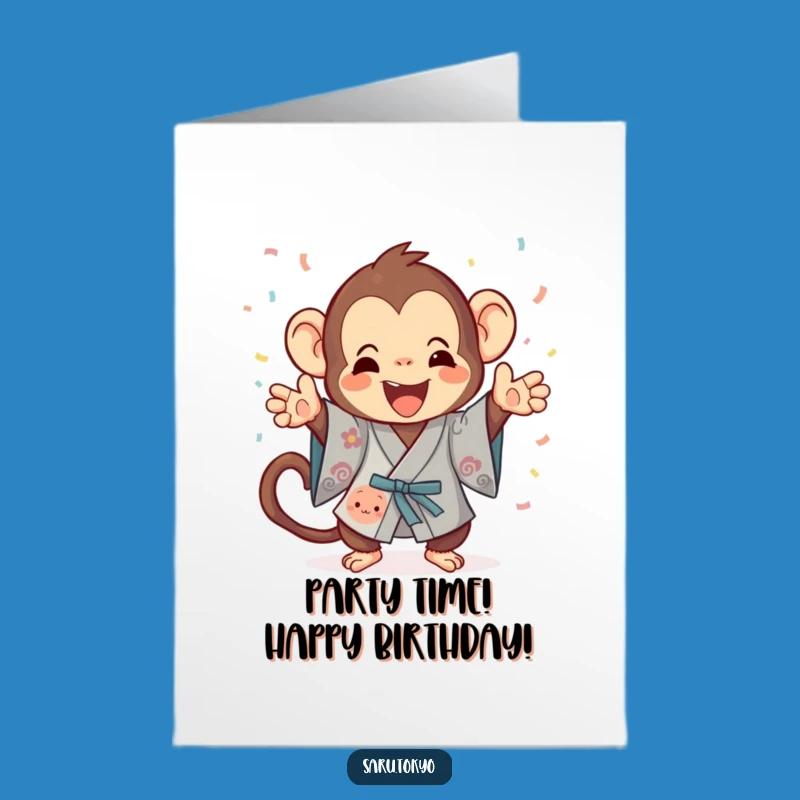 Free Printable Birthday Card: Monkey Tossing Confetti - Funniest Downloadable Gift