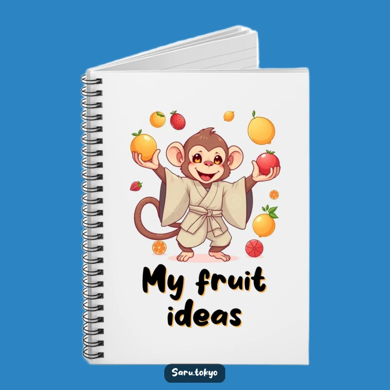 Funny Monkey Juggling Notebook - Silk Kimono Journal Gift