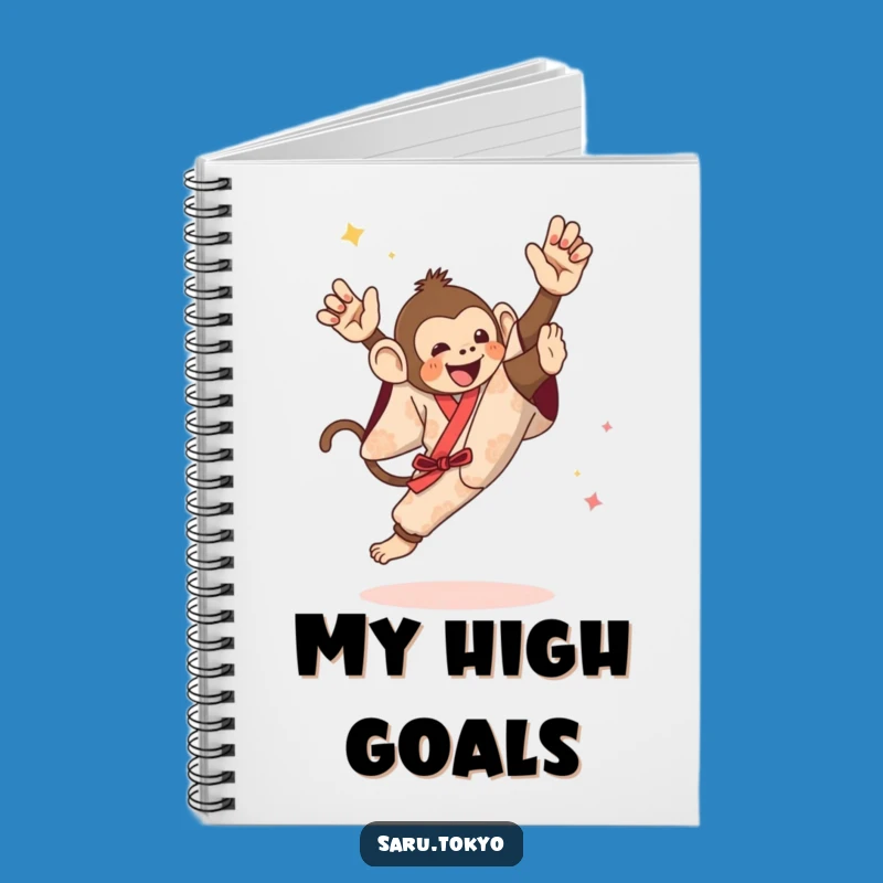 Funny Monkey High Kick Notebook - Festive Kimono Journal Gift