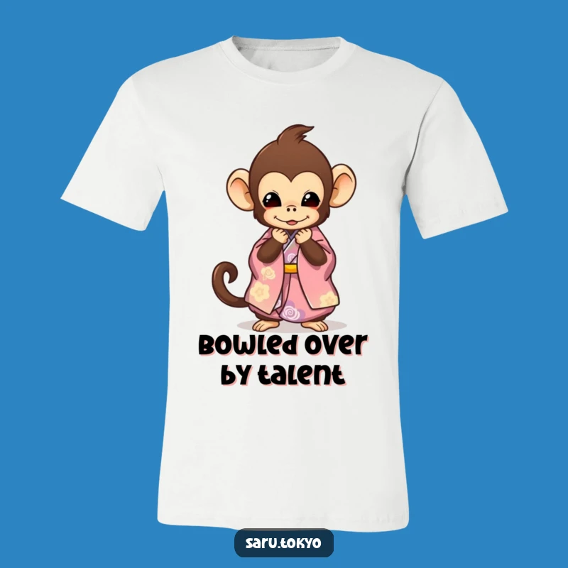 Funny Monkey Kimono T-Shirt: Adorable Bowing Monkey Makes a Perfect Gift